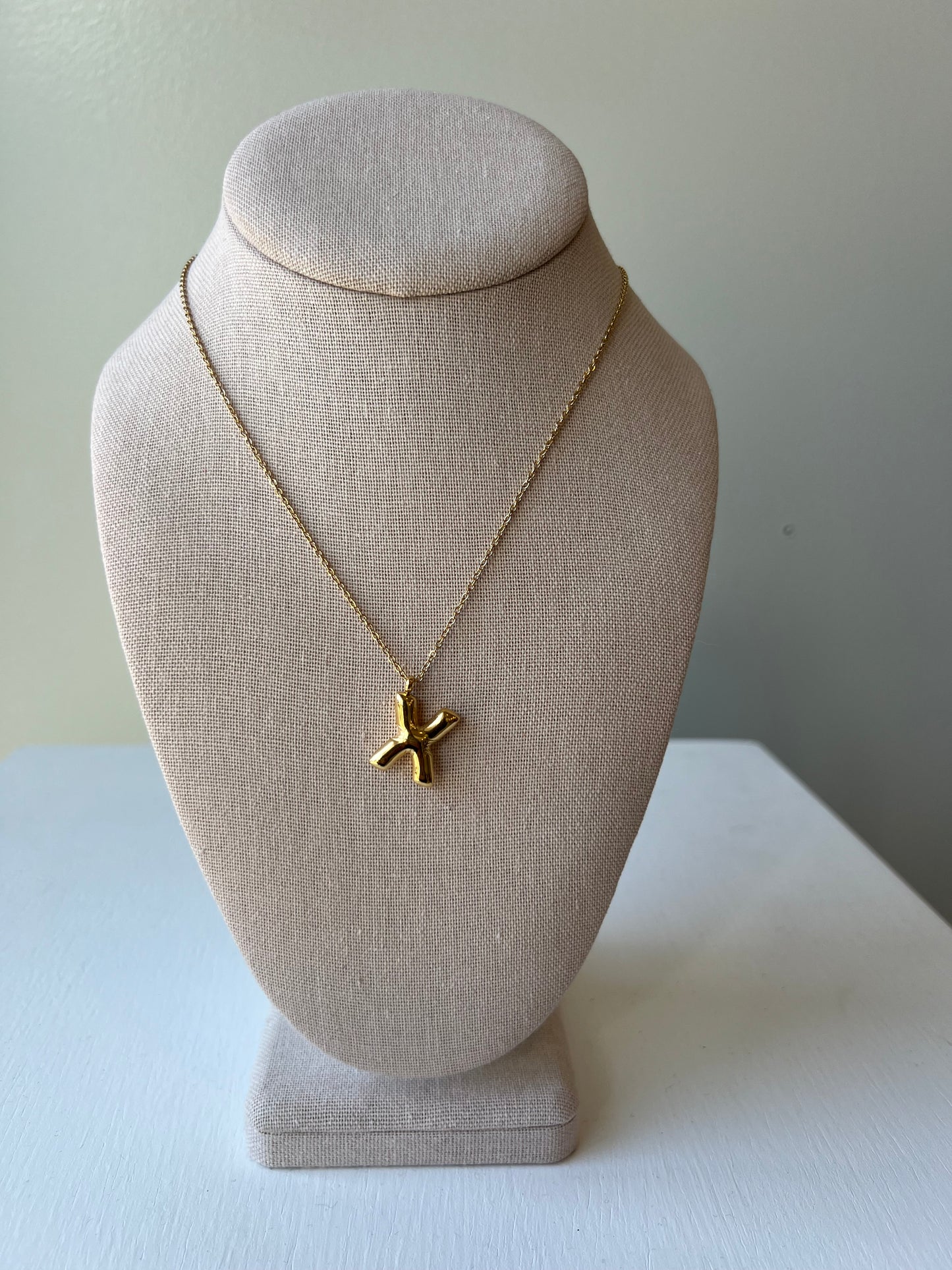 Bubble Letter Necklace in Gold