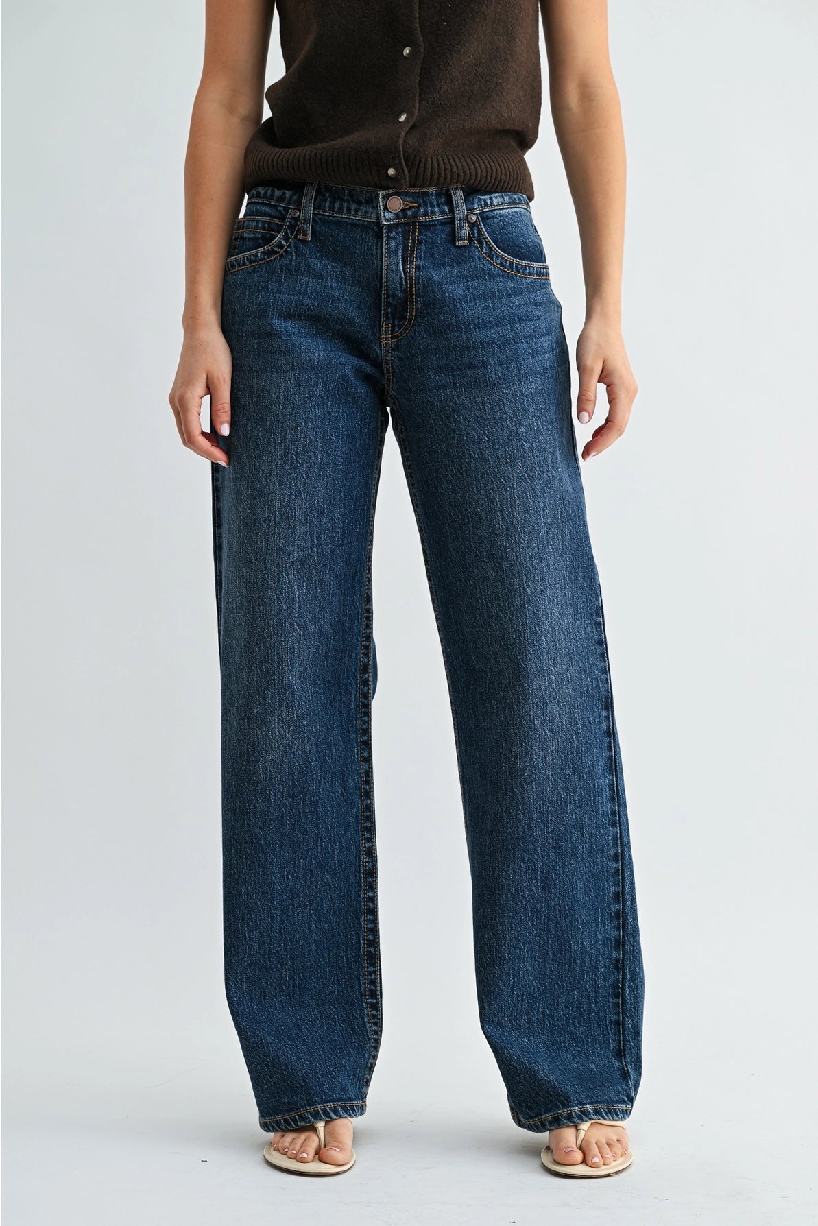 Low Rise Classic Straight Leg in Dark Denim