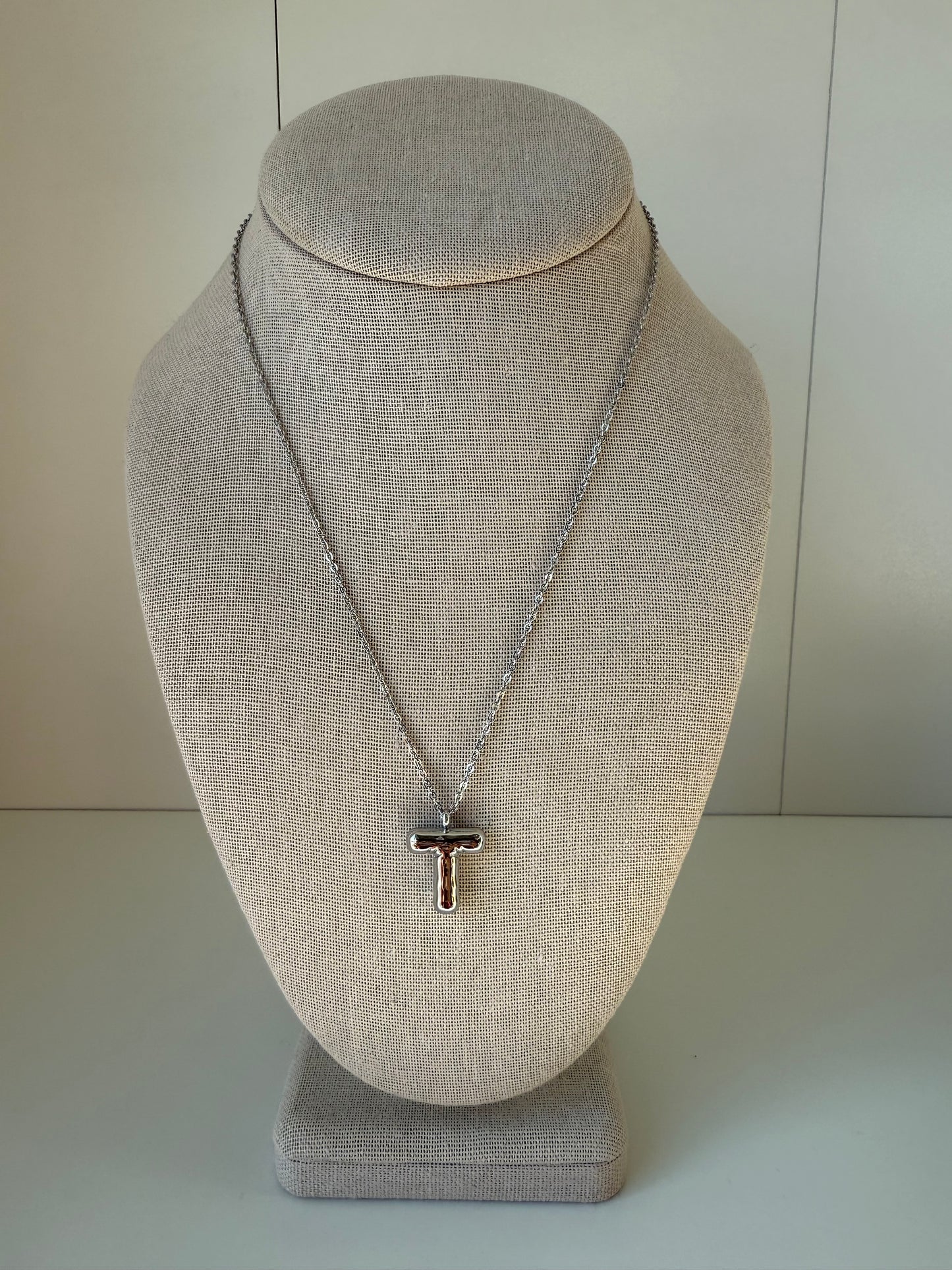 Bubble Letter Necklace in Silver