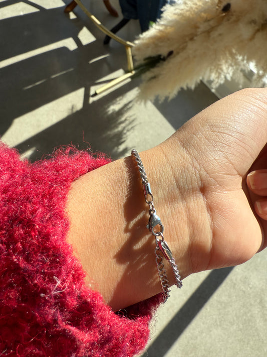 Sparkle Rope Bracelet in Silver