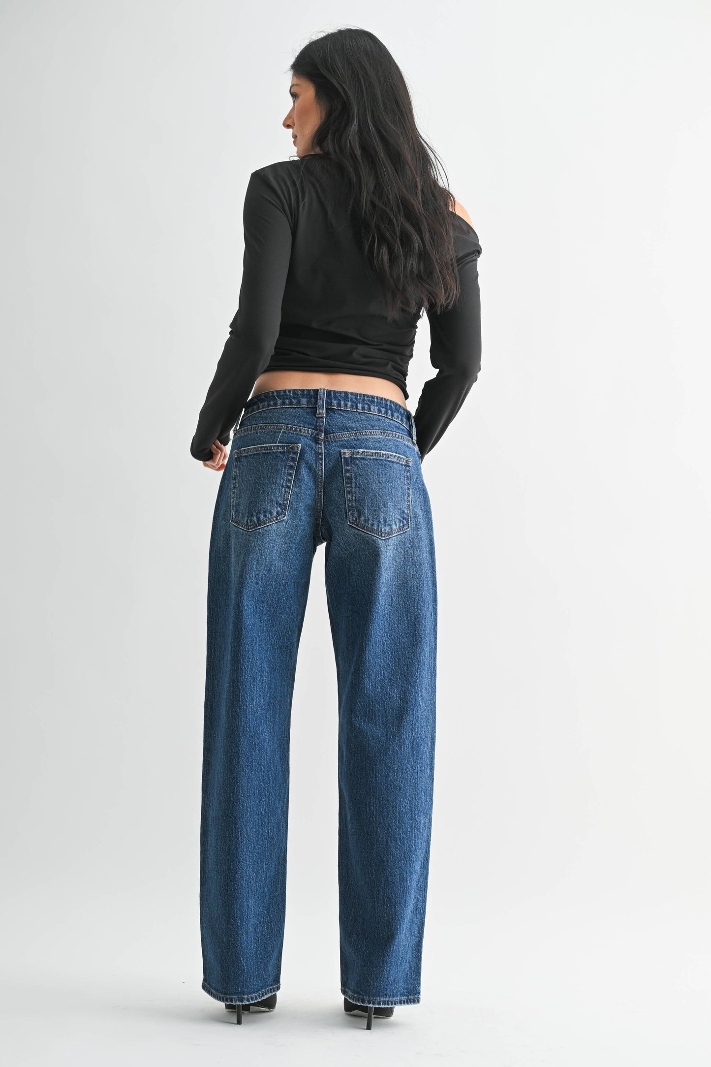 Low Rise Studded Baggy Jean | JBD