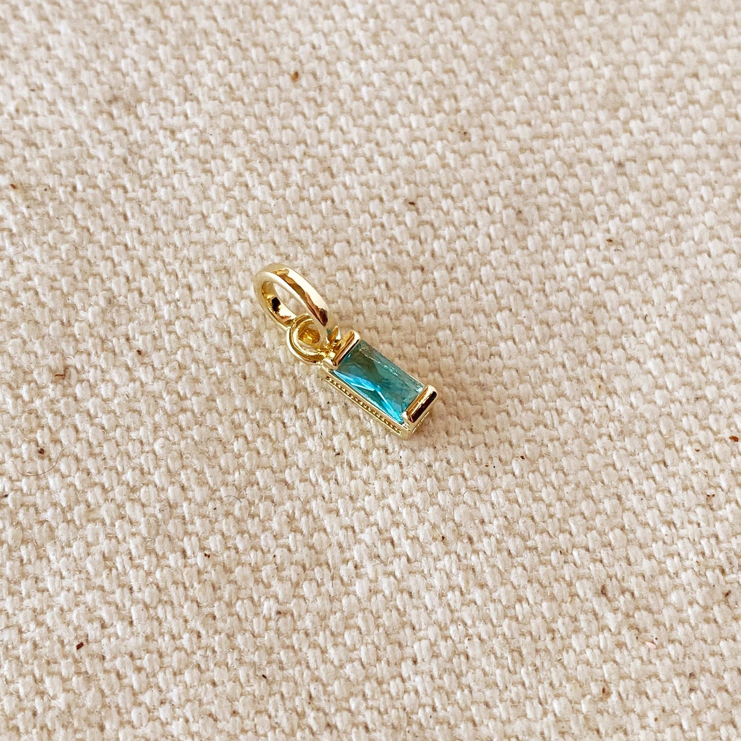Baguette Birthstone Charm