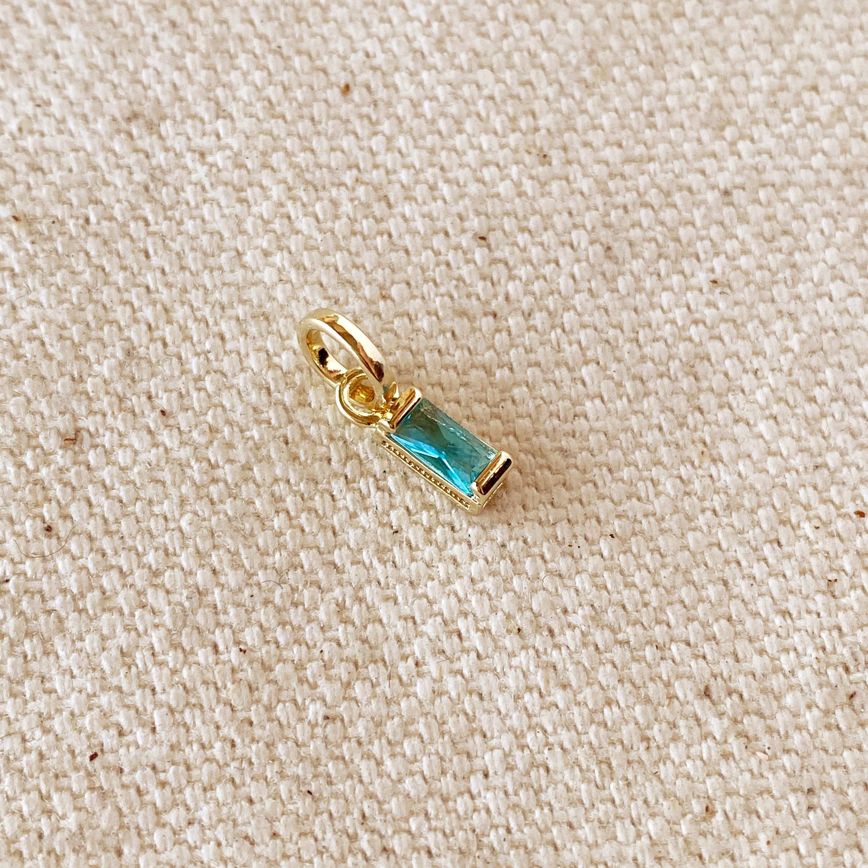 Baguette Birthstone Charm