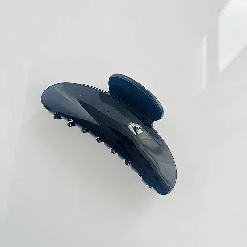 Black Glossy Marble Claw Clip