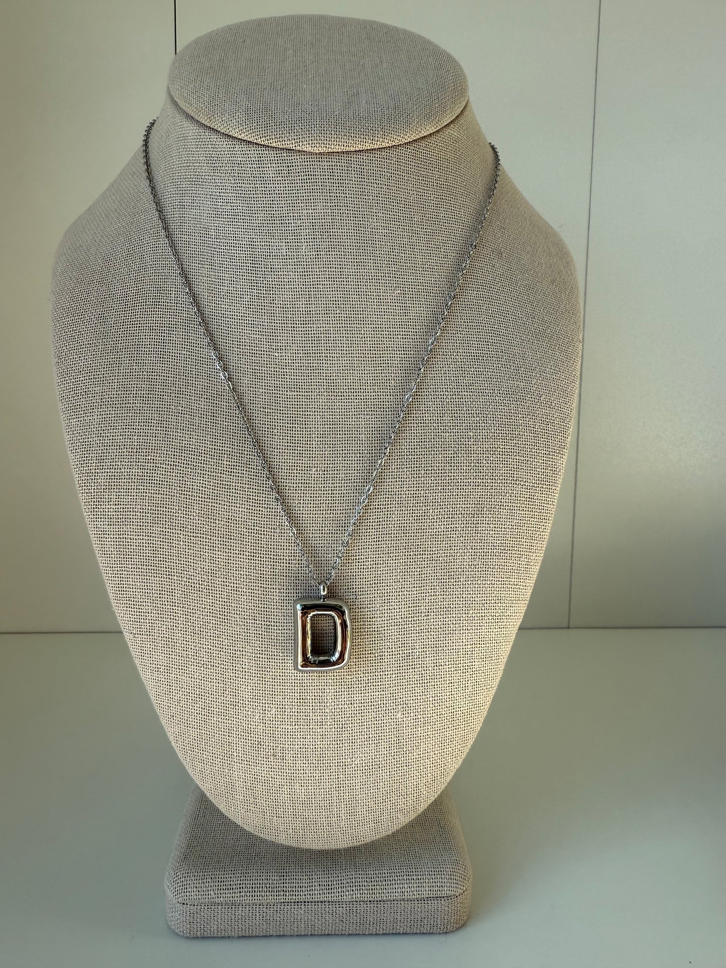 Bubble Letter Necklace in Silver