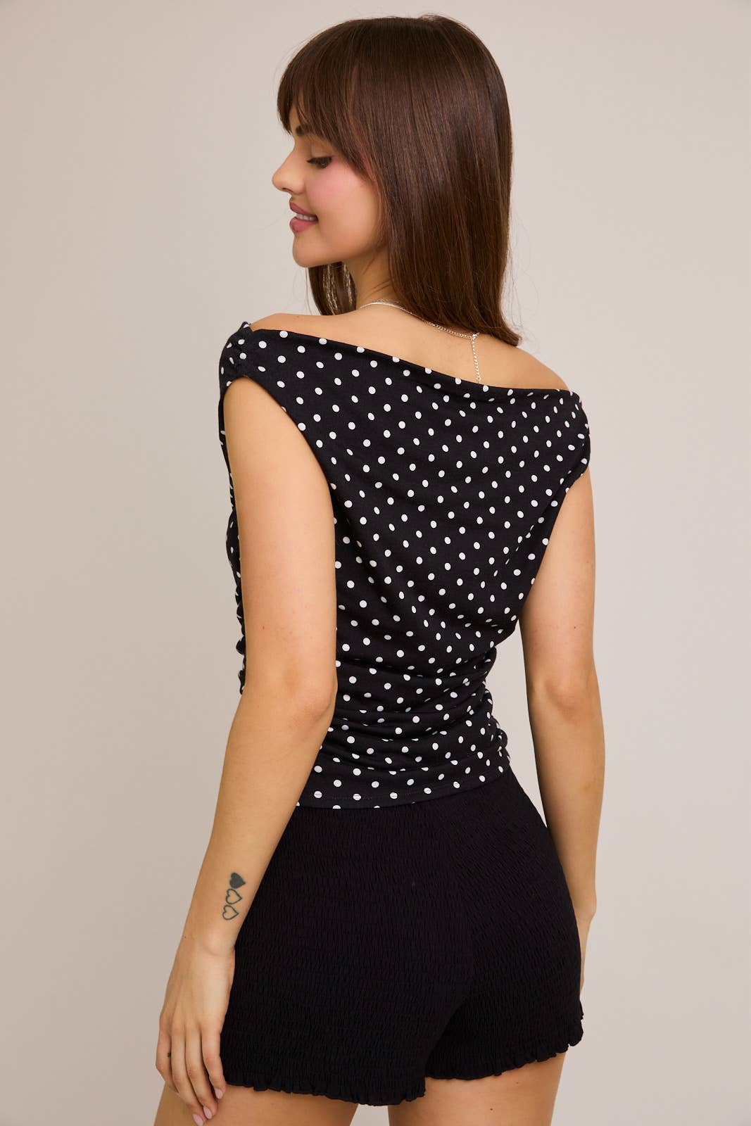 Billie Polka Dot Off Shoulder Top