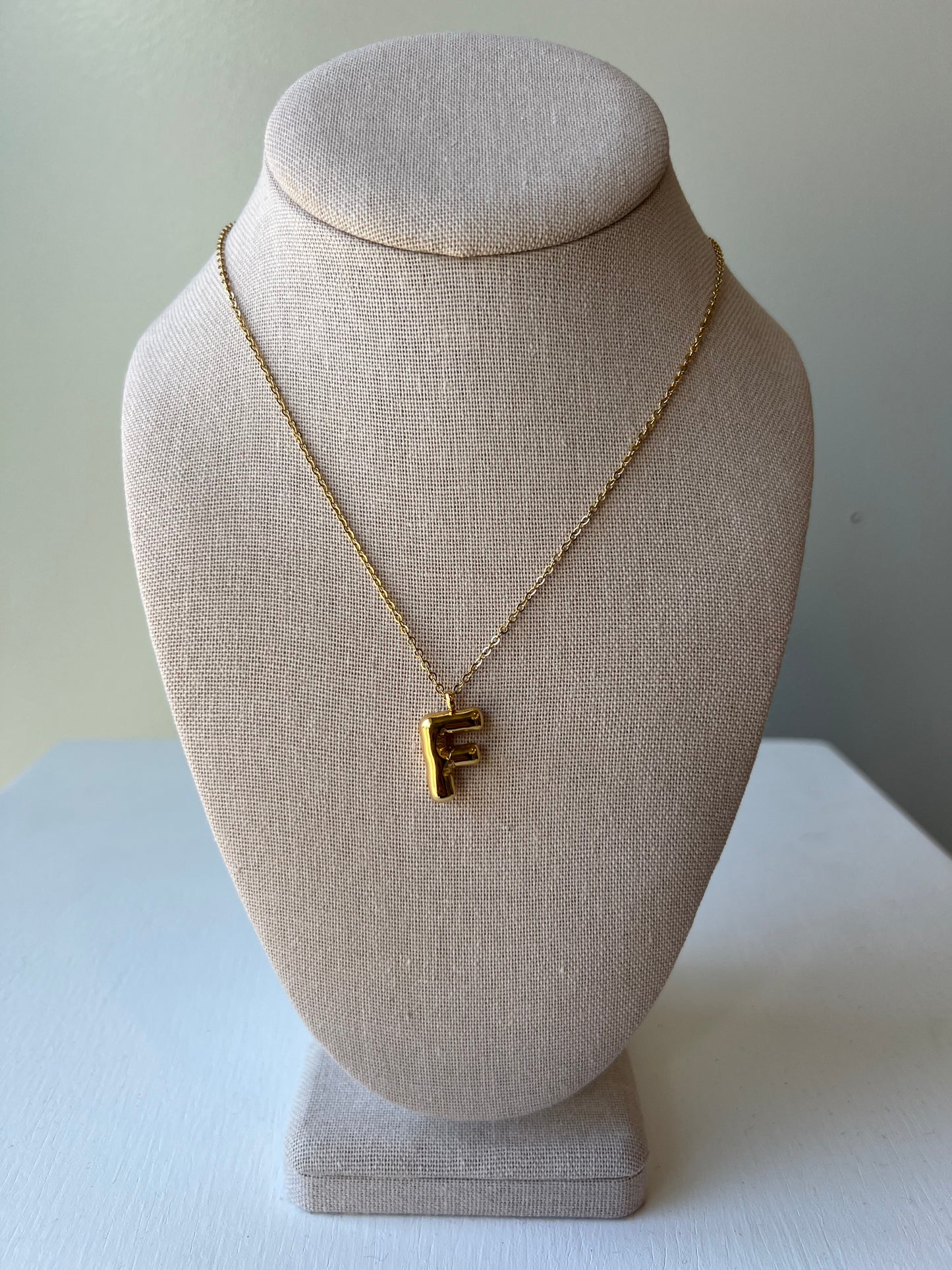 Bubble Letter Necklace in Gold