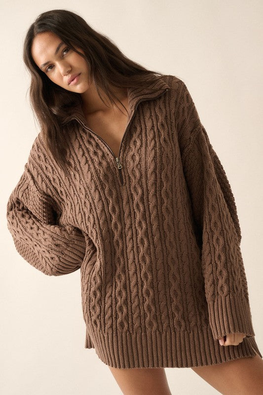 Reagan Sweater Dress in Espresso