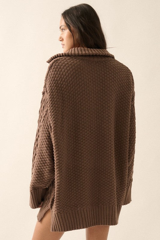 Reagan Sweater Dress in Espresso