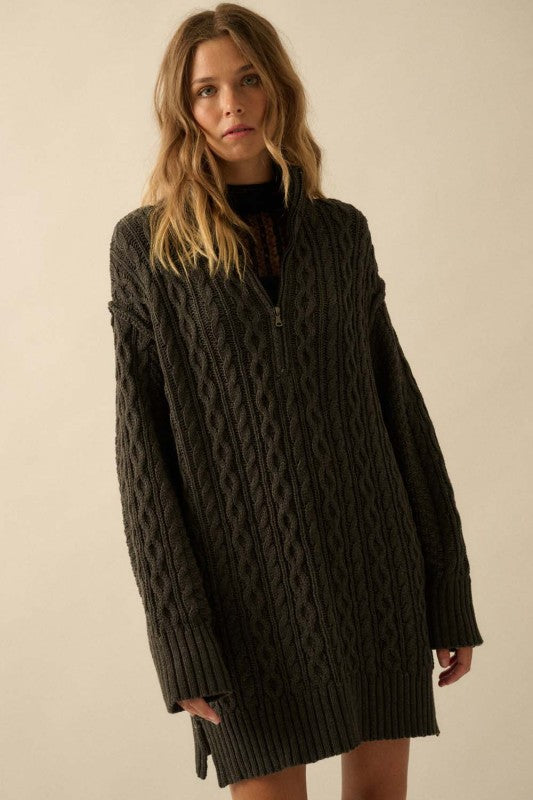 Reagan Sweater Dress in Charcoal