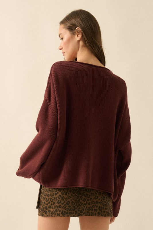 Belinda Oversized Sweater in Plum