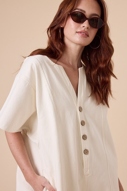 Miranda Romper in Ecru