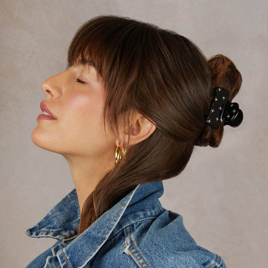 Cloud Clip Black Rhinestone