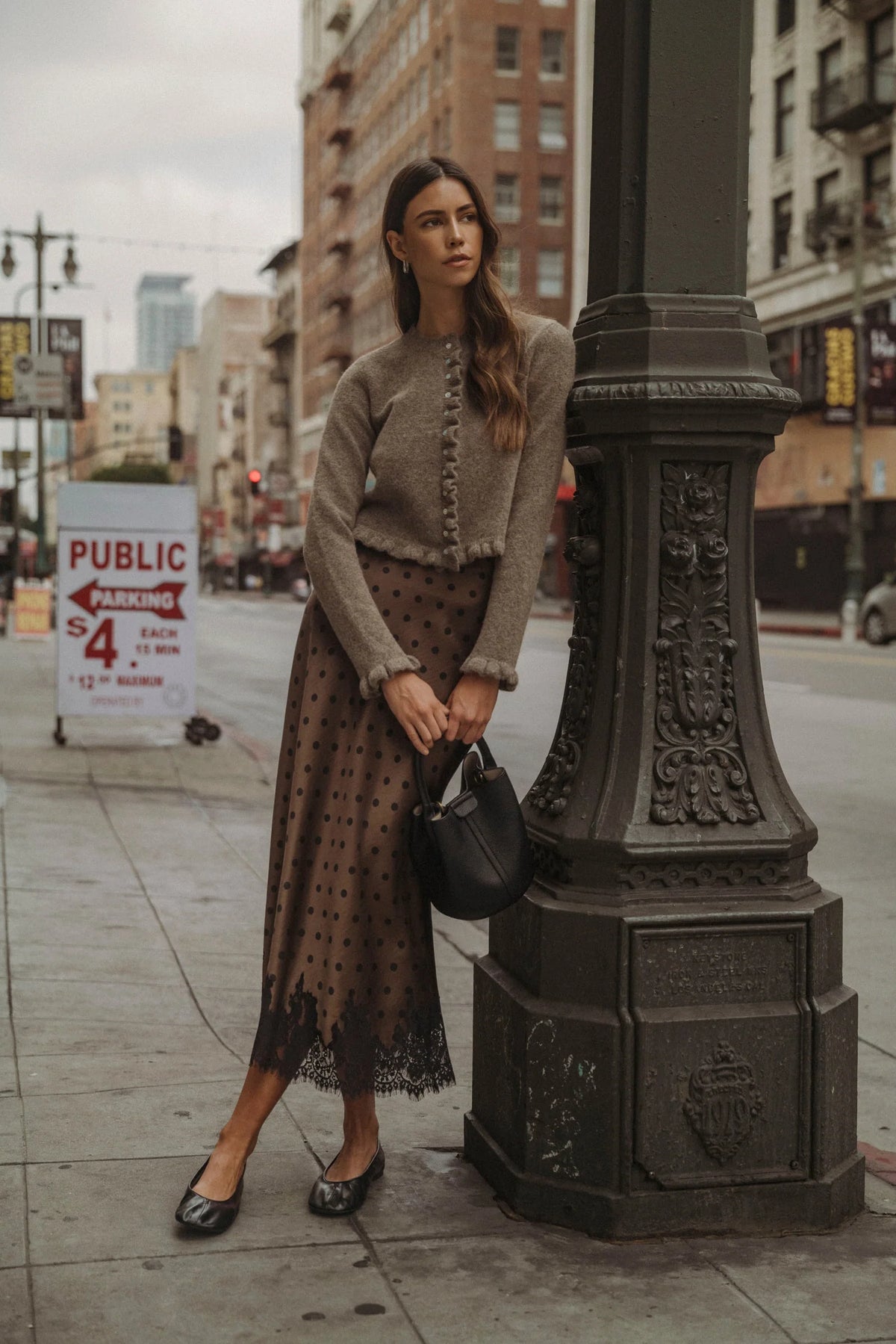 Brielle Polka Dot Midi Skirt