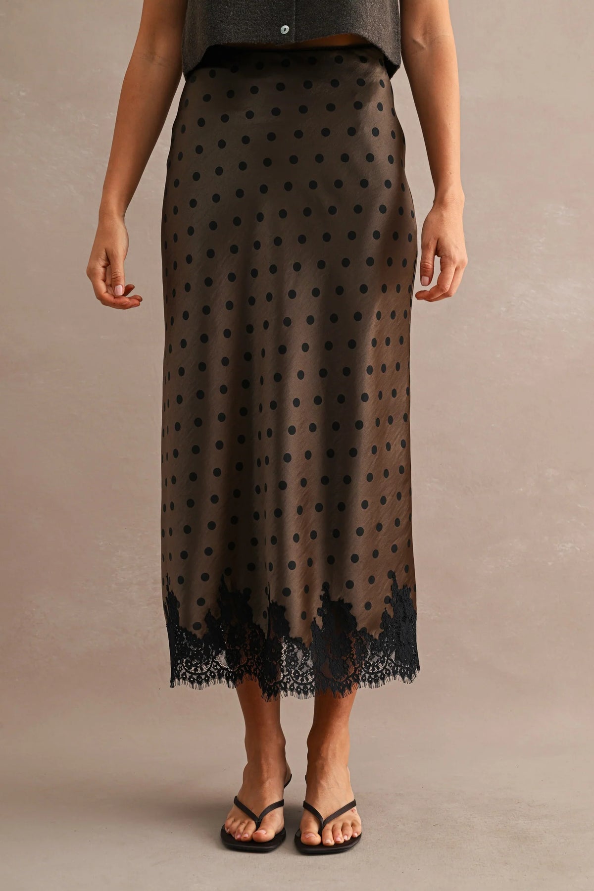 Brielle Polka Dot Midi Skirt