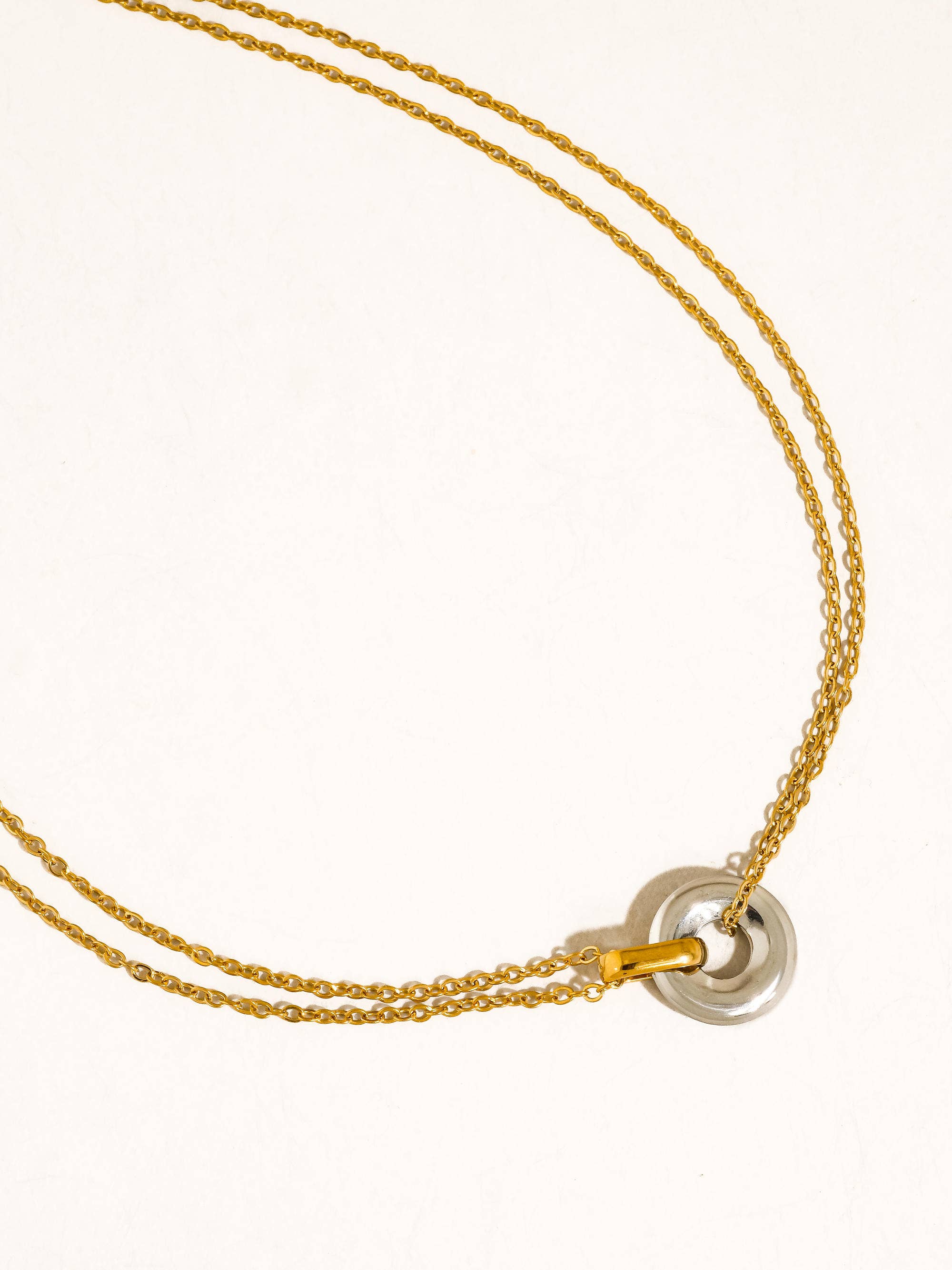 Two Tone Circle Necklace