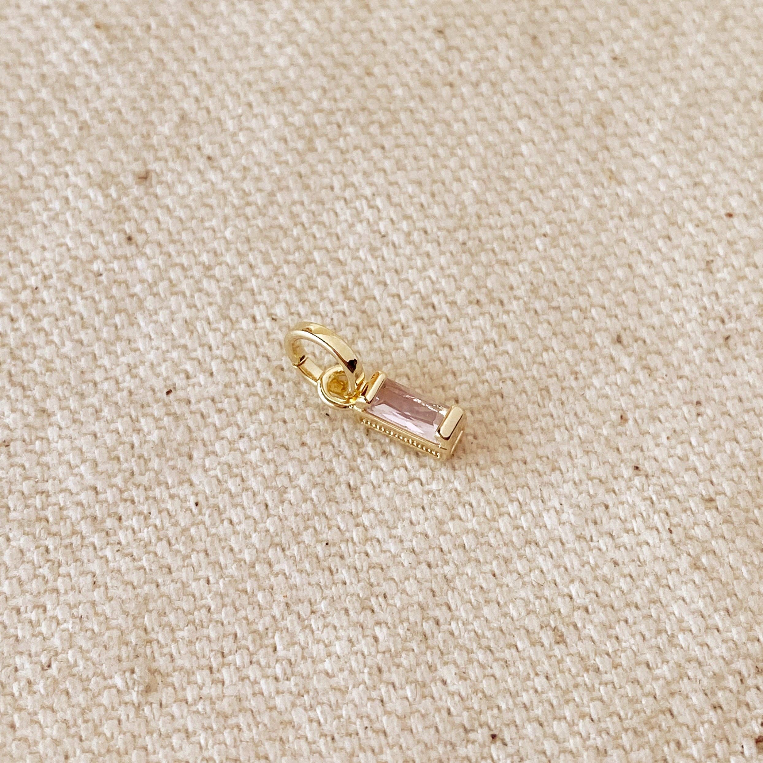 Baguette Birthstone Charm
