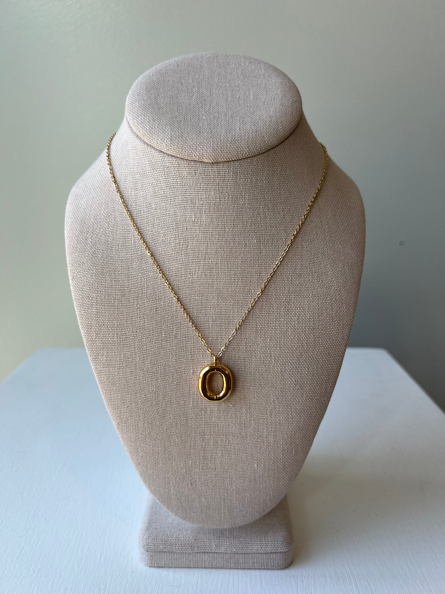 Bubble Letter Necklace in Gold