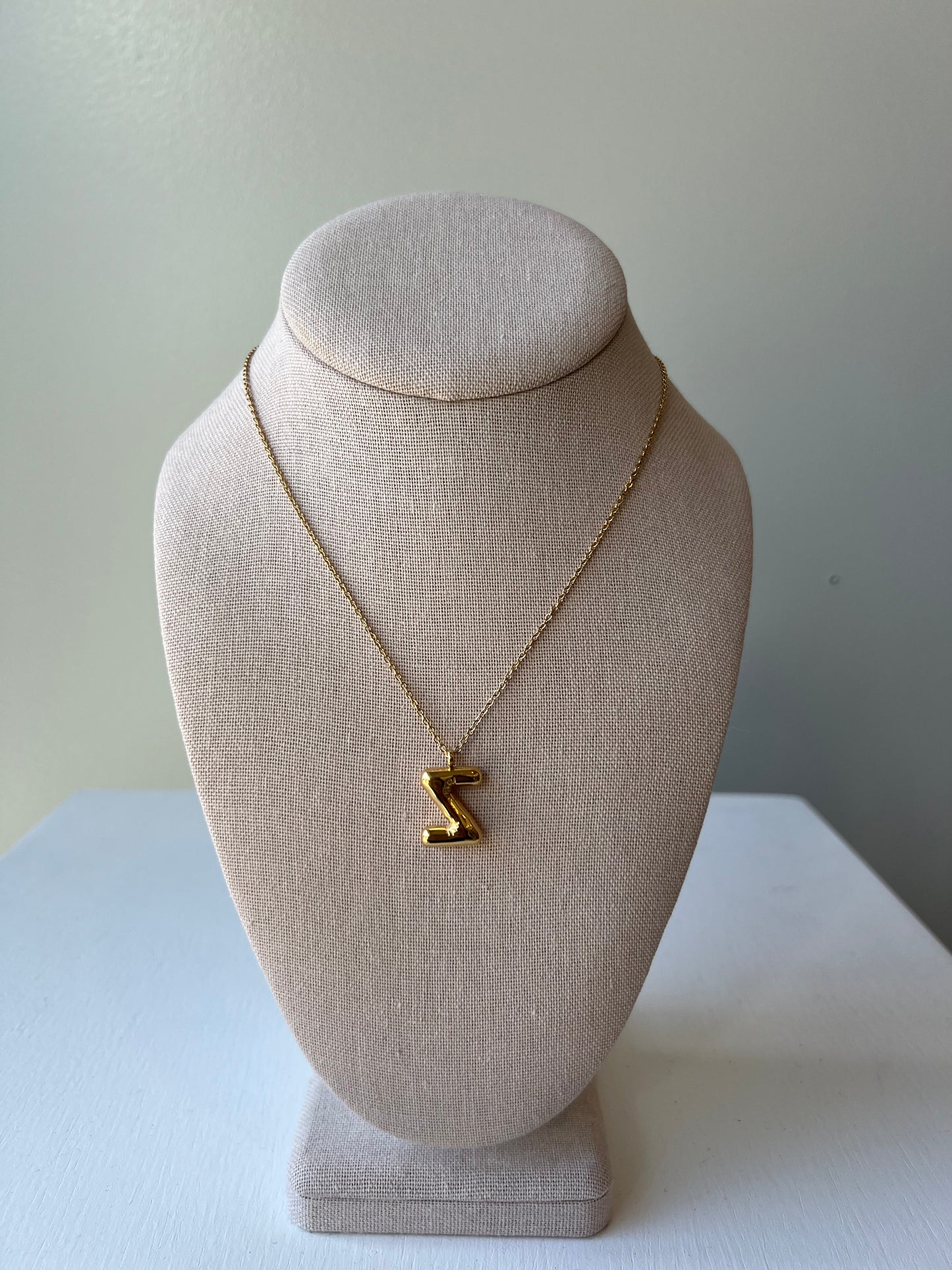 Bubble Letter Necklace in Gold