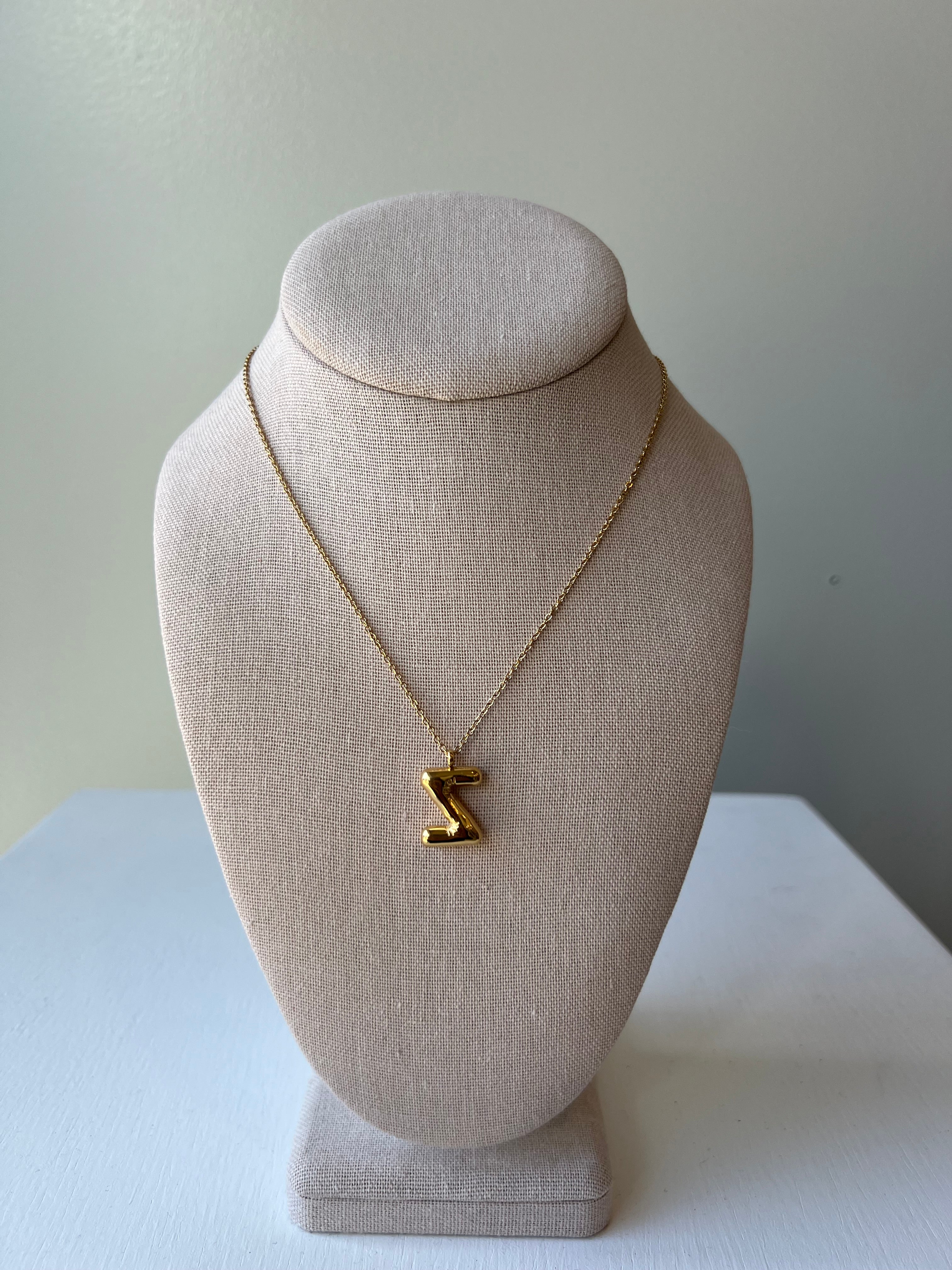 Bubble Letter Necklace in Gold