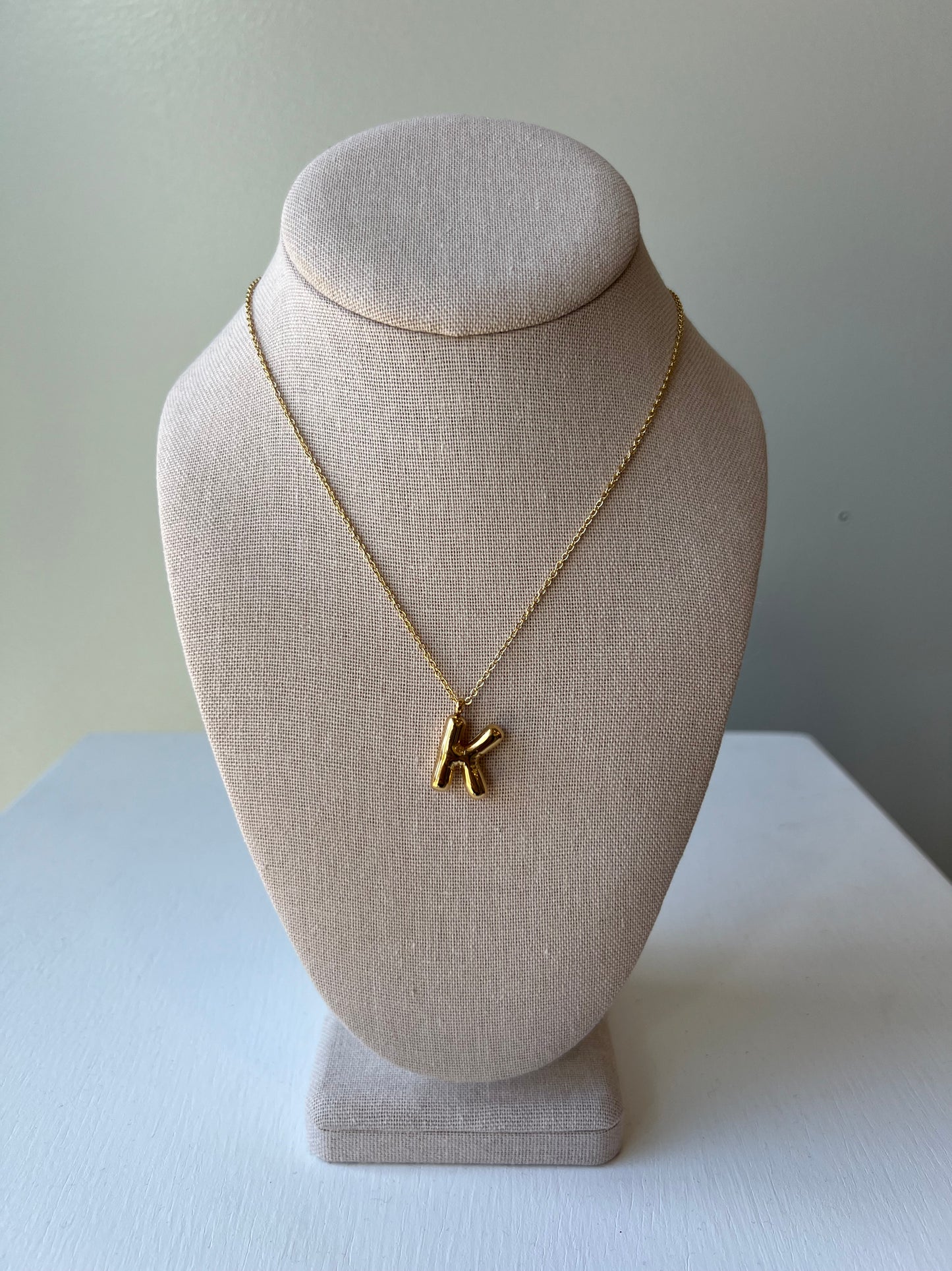 Bubble Letter Necklace in Gold