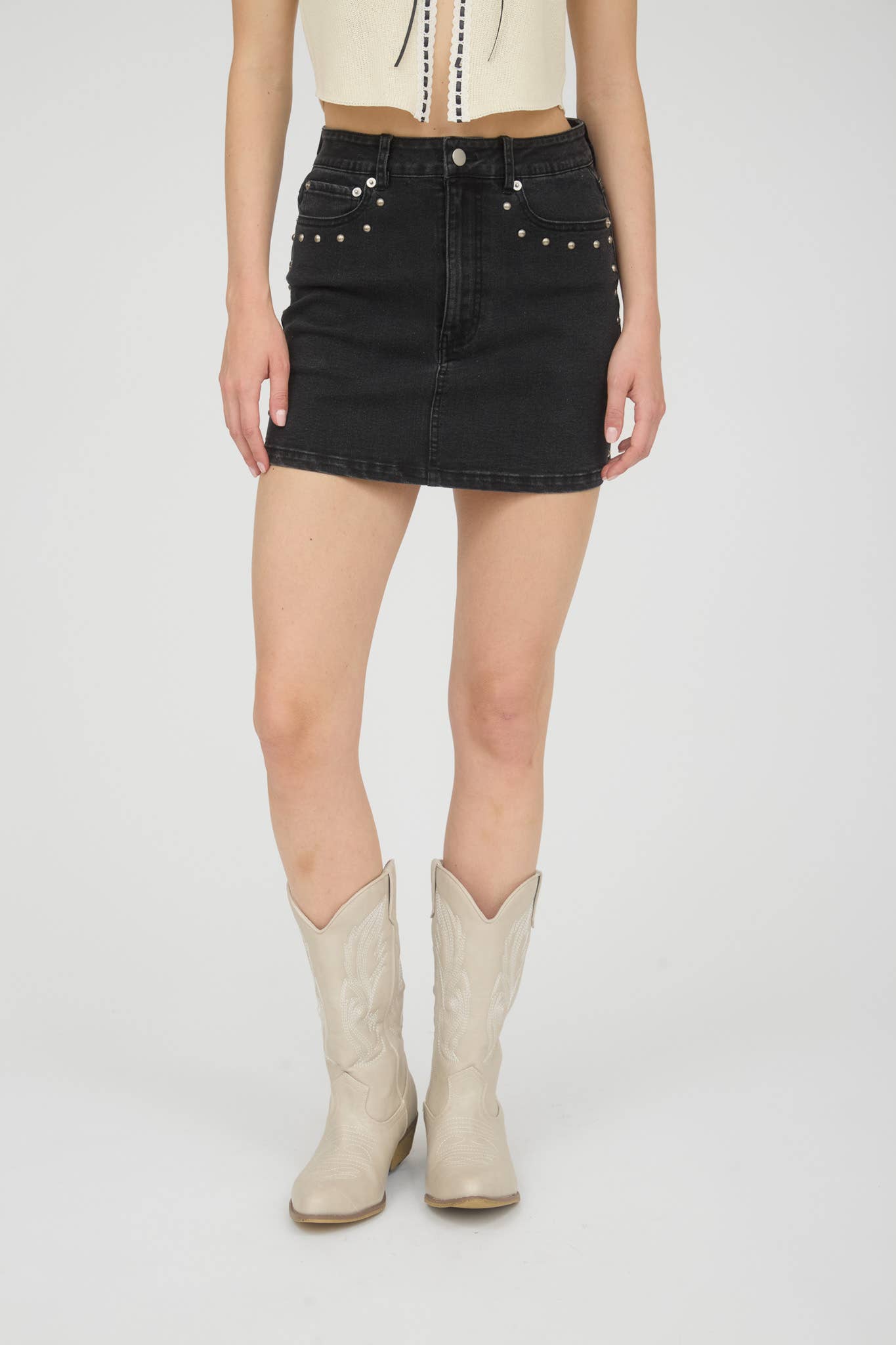 Studded Mini Skirt