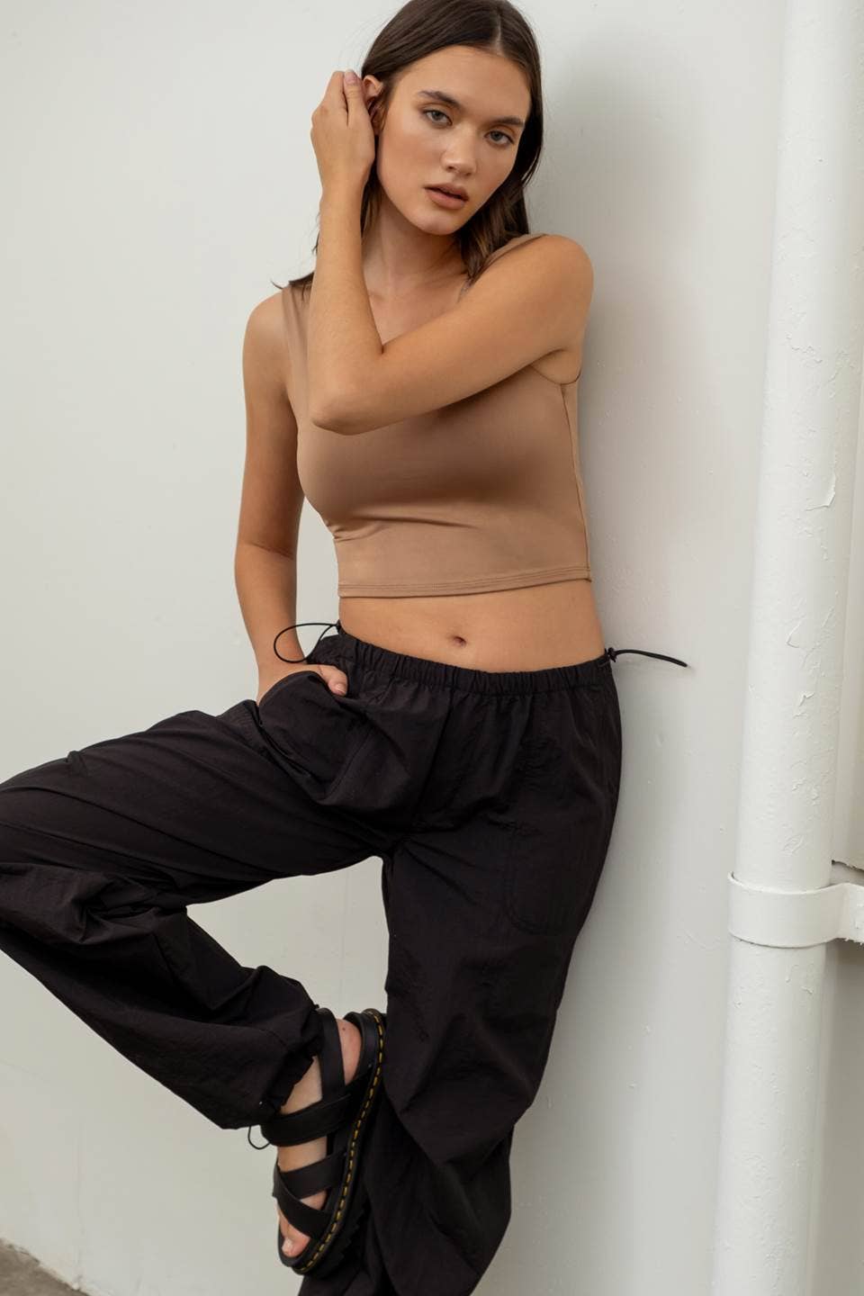 Drawstring Parachute Pants