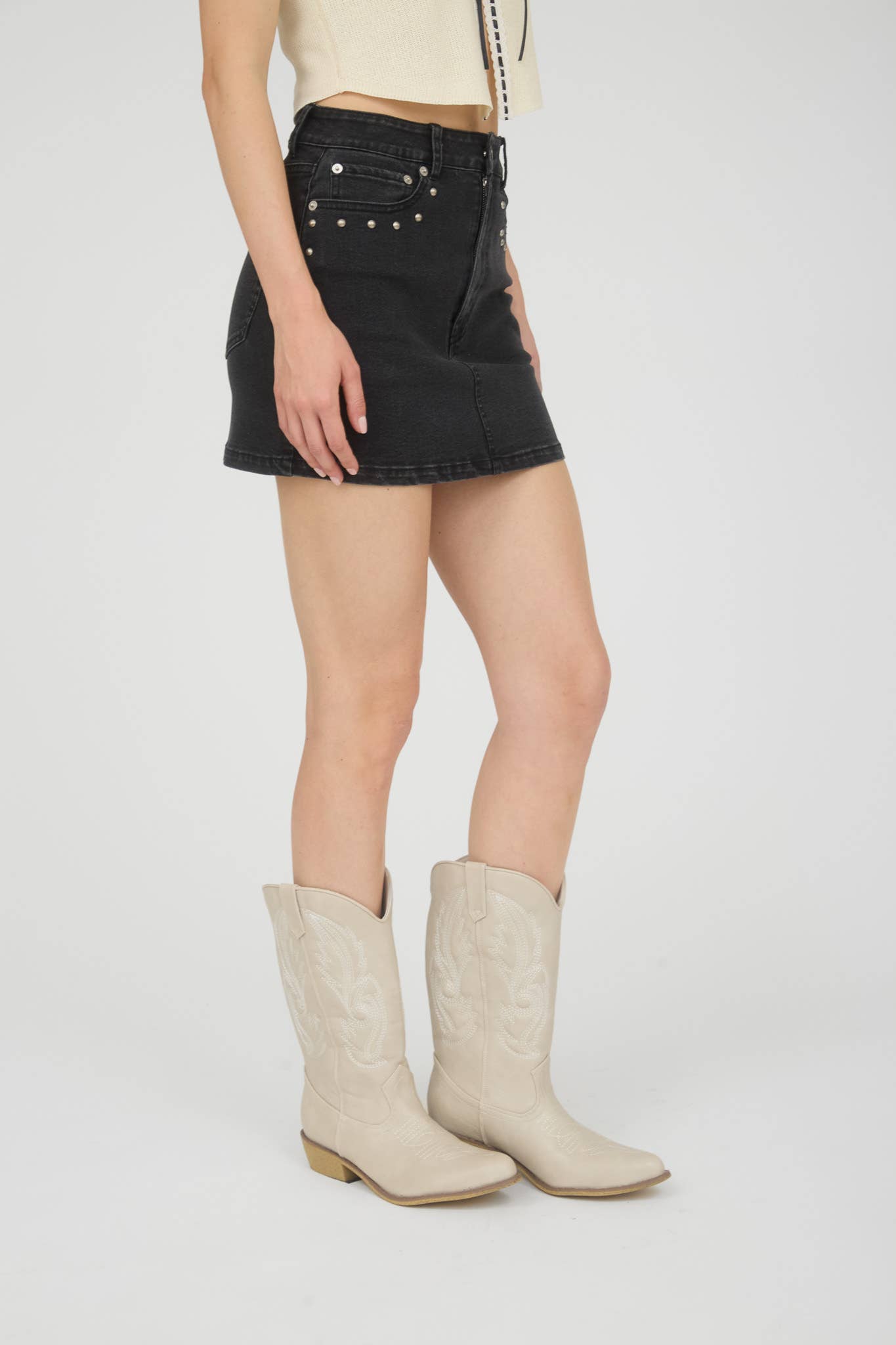 Studded Mini Skirt