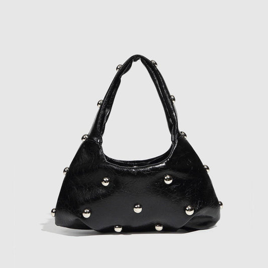 Black Studded Dumpling Bag