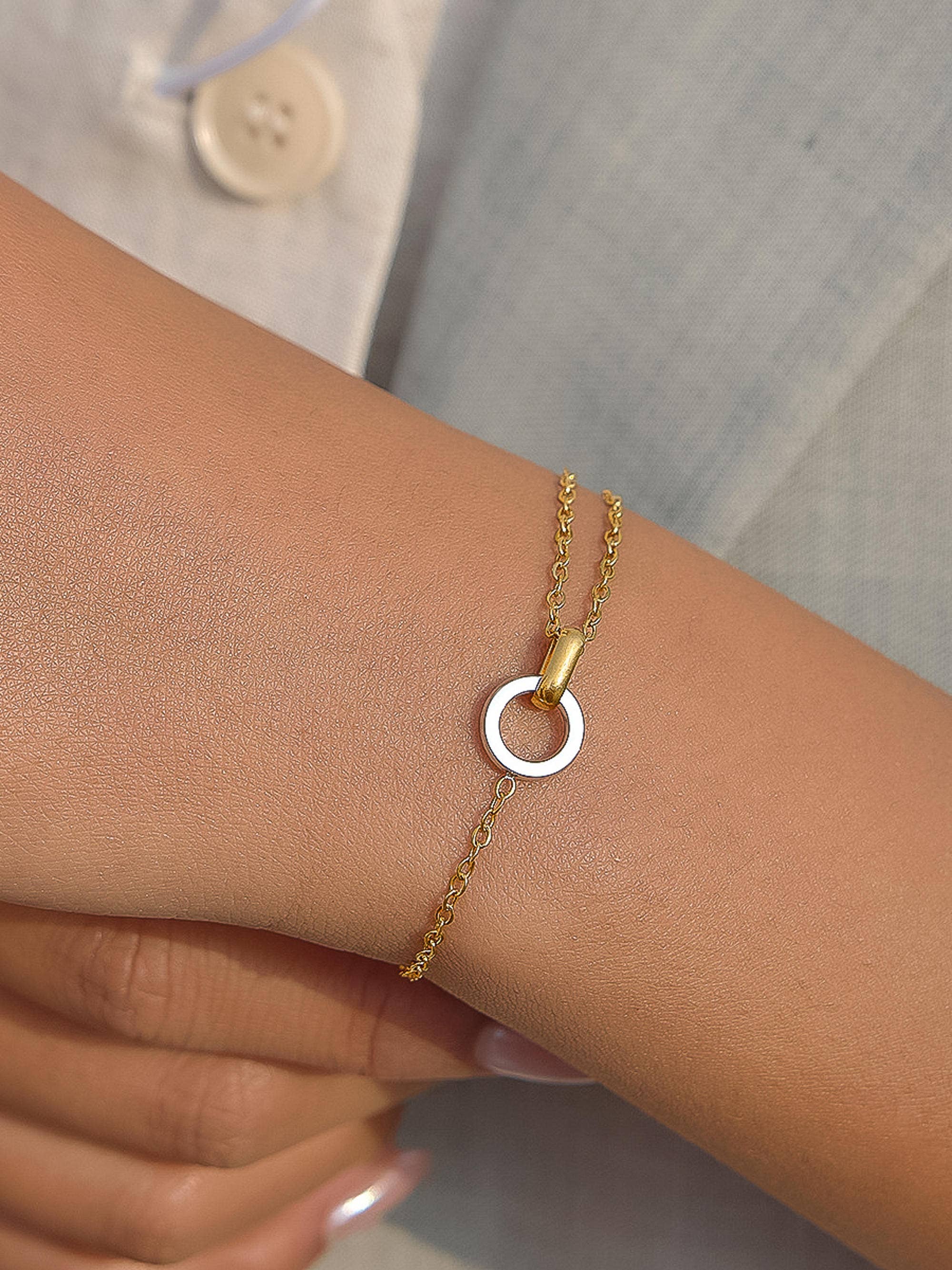 Two Tone Circle Bracelet