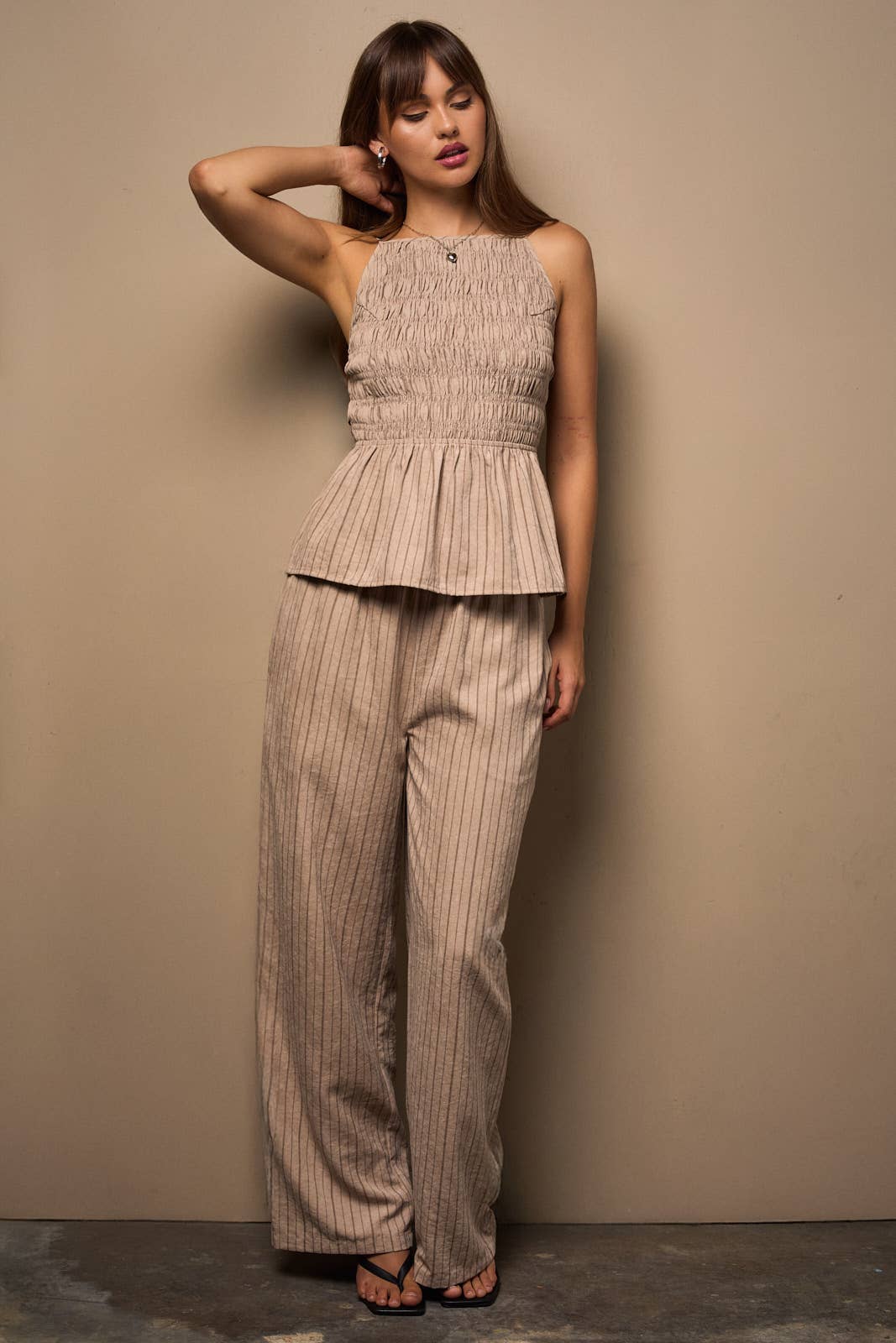 Maria Stripe Peplum Top