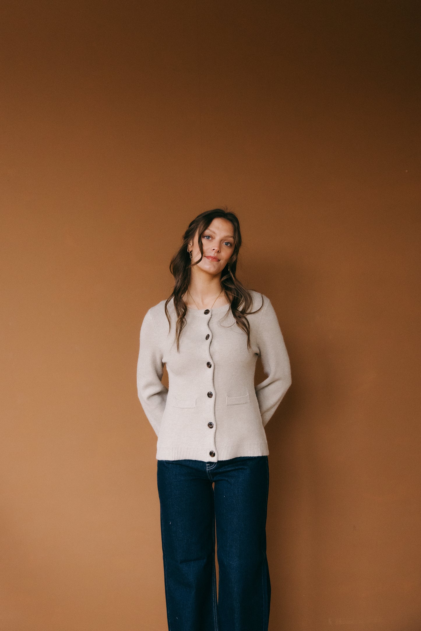 The Tyler Cardigan in Beige