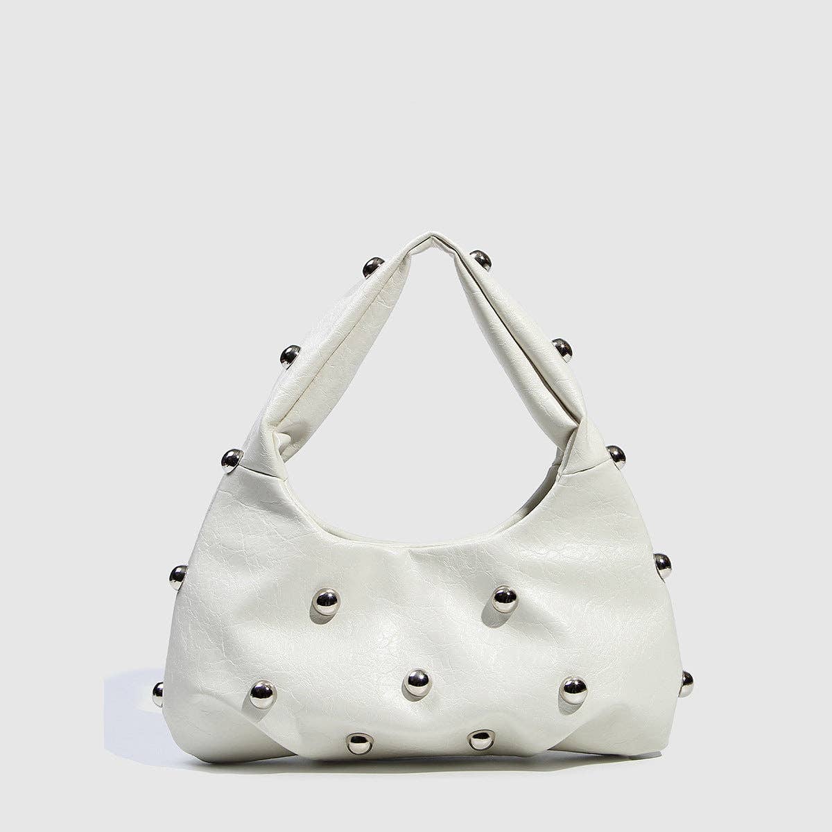 White Studded Dumpling Bag