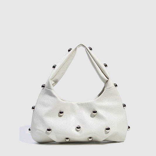 White Studded Dumpling Bag