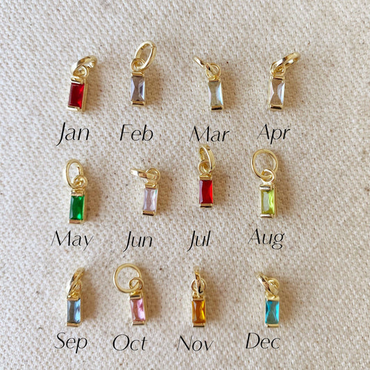 Baguette Birthstone Charm