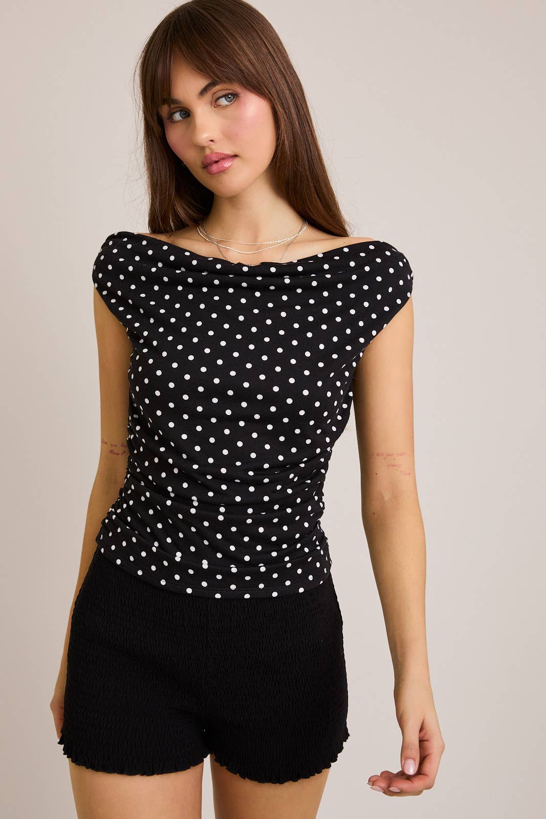 Billie Polka Dot Off Shoulder Top