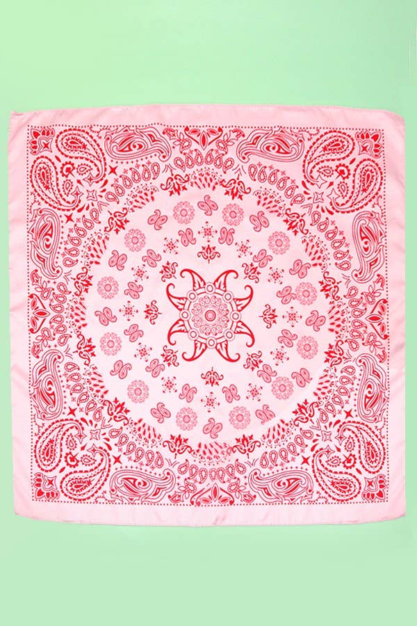 Pink Paisley Bandana Scarf