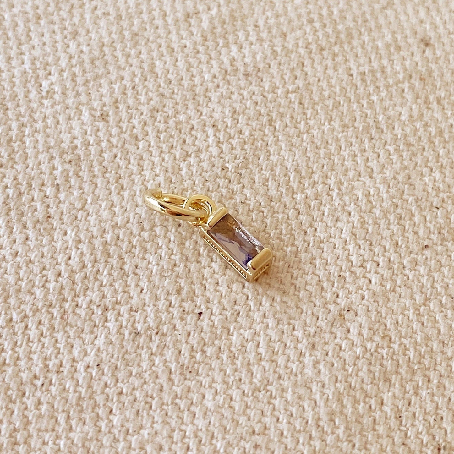 Baguette Birthstone Charm