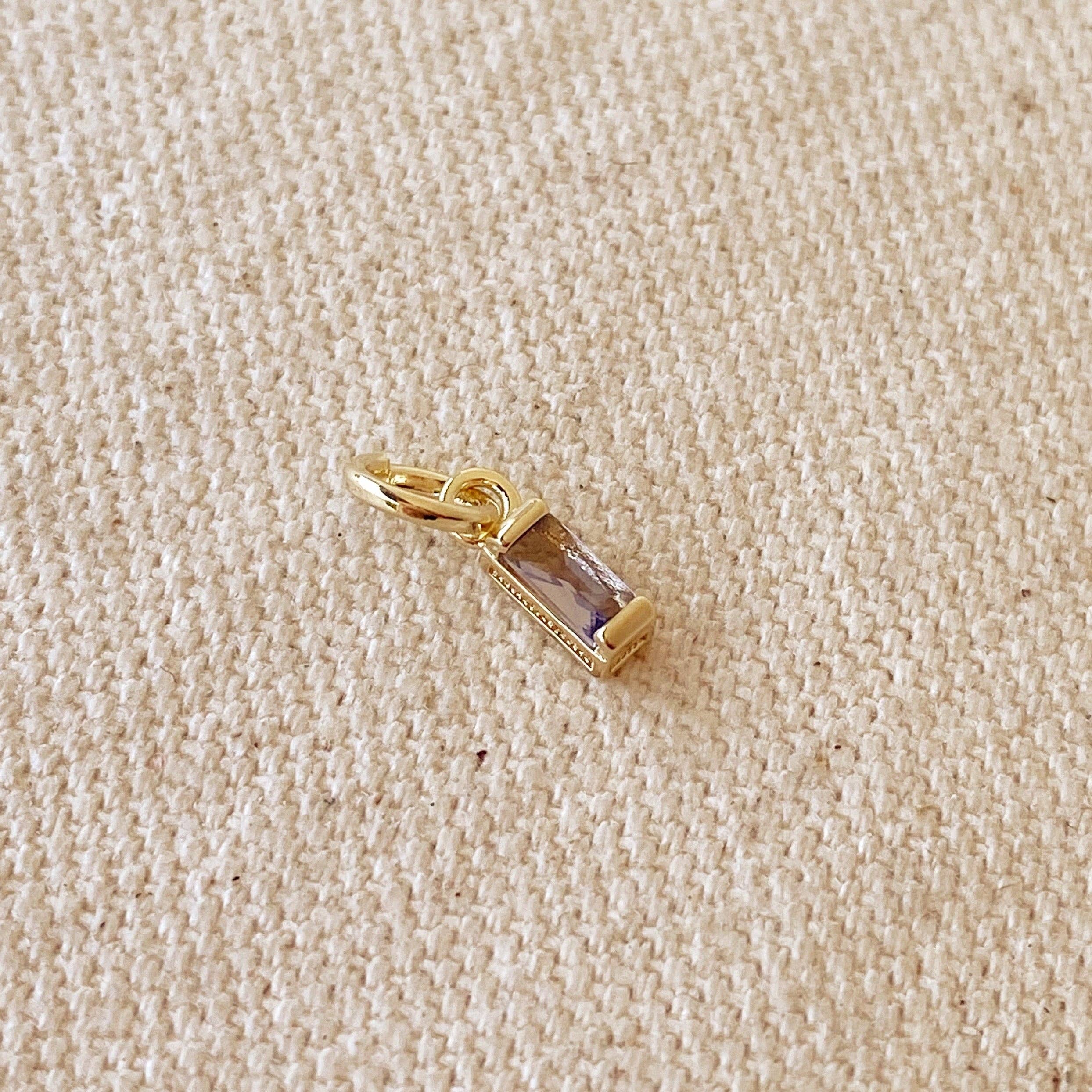 Baguette Birthstone Charm