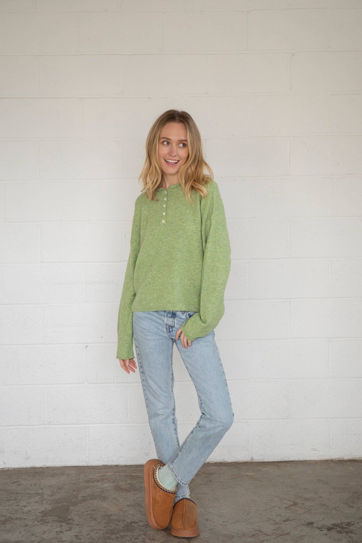 Piper Henley Pullover in Matcha