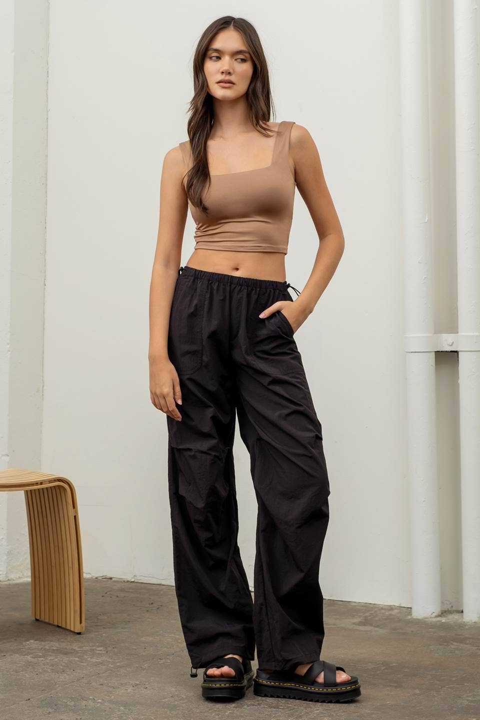 Drawstring Parachute Pants