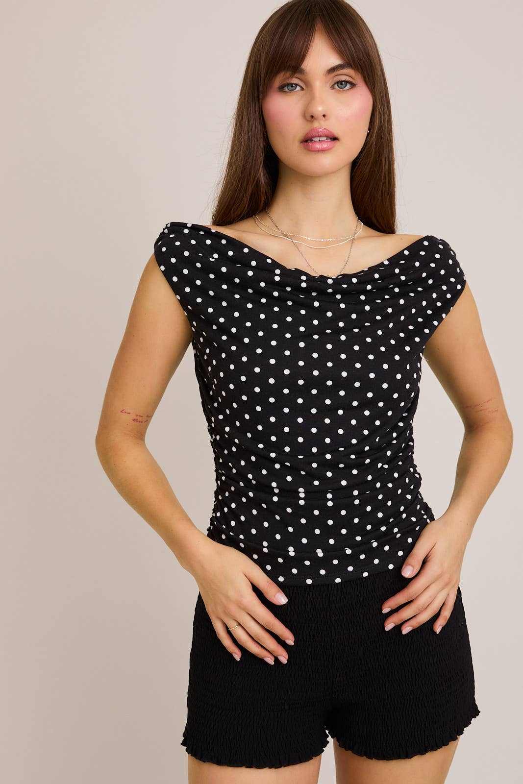 Billie Polka Dot Off Shoulder Top