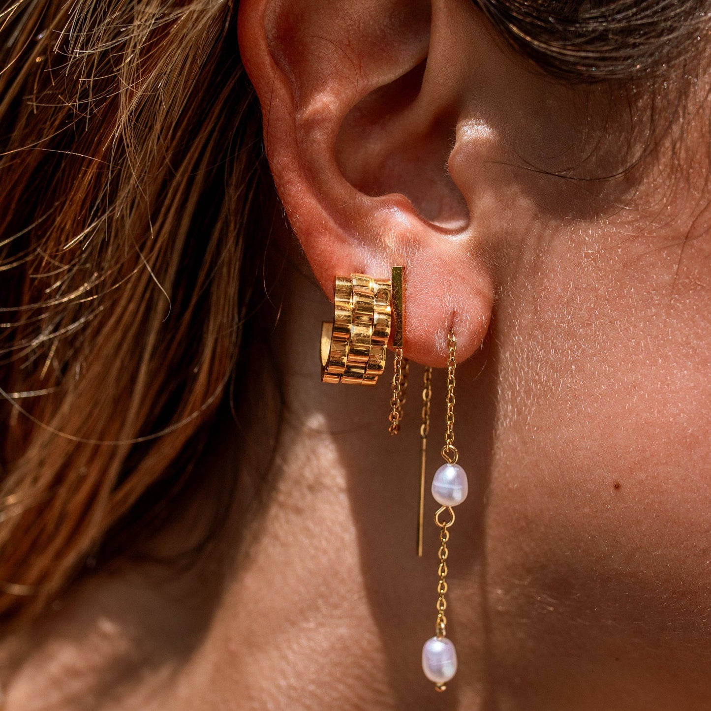 Lineage Hoops in Gold