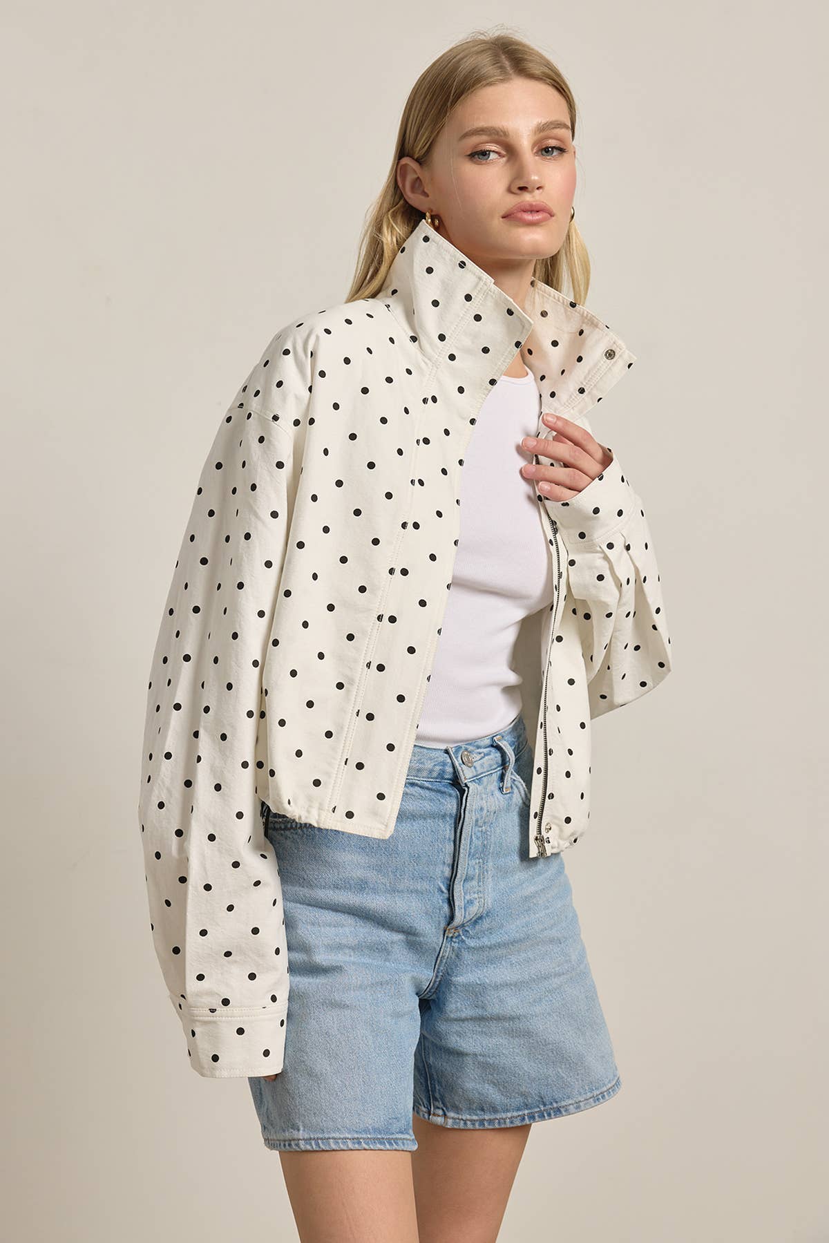Polka Dot Jacket in White