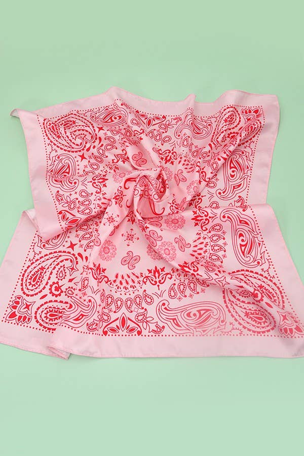 Pink Paisley Bandana Scarf