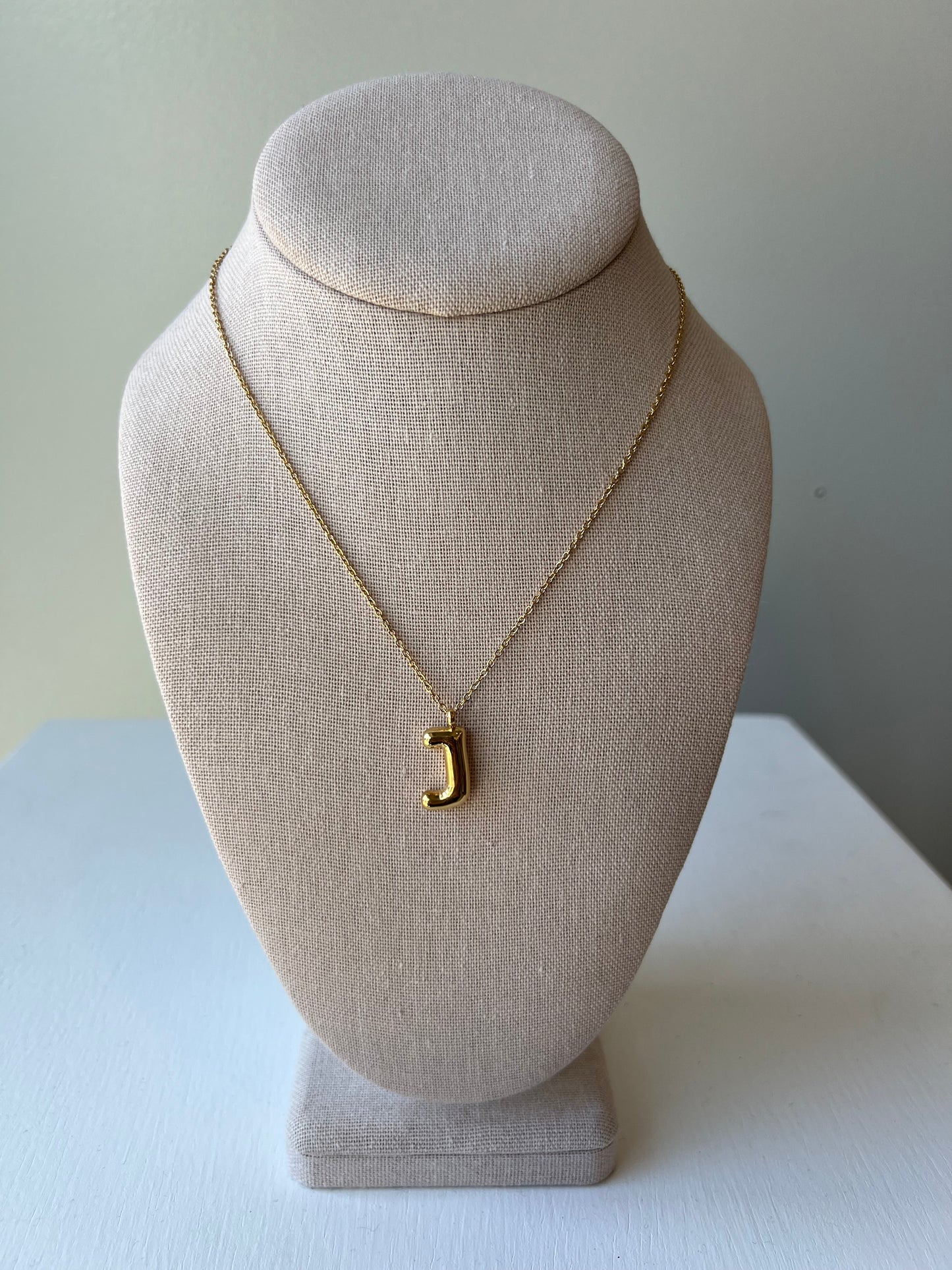 Bubble Letter Necklace in Gold