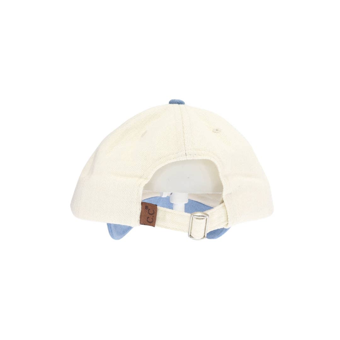 Two-Tone Cotton Twill Denim Cap