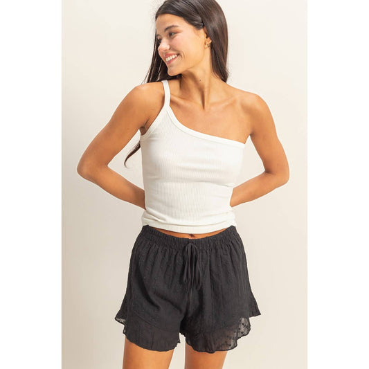 Steph One Shoulder Cami in White