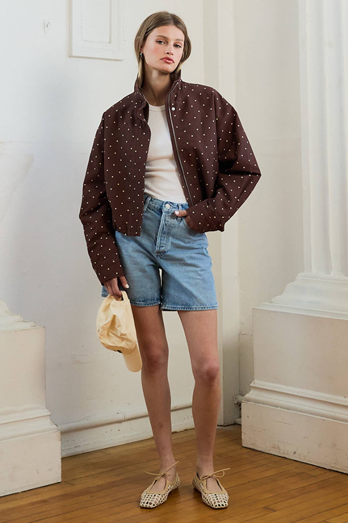 Polka Dot Jacket in Brown