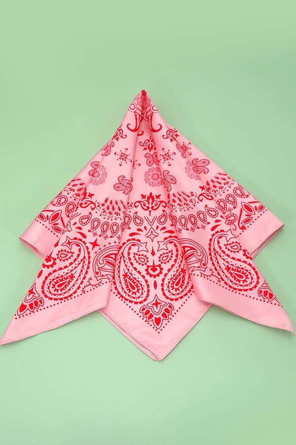 Pink Paisley Bandana Scarf